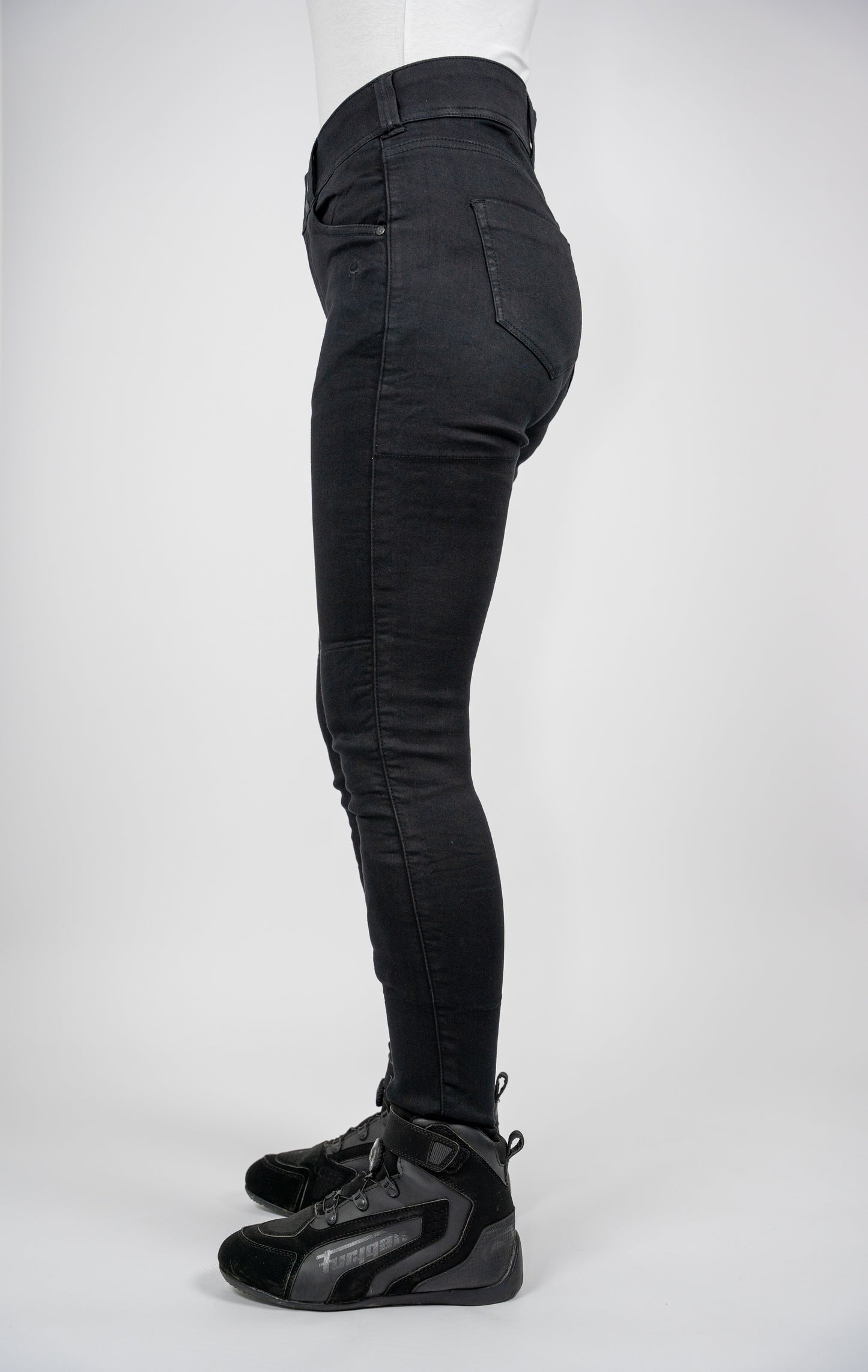 Ladies Fury Black Skinny Motorcycle Jeans
