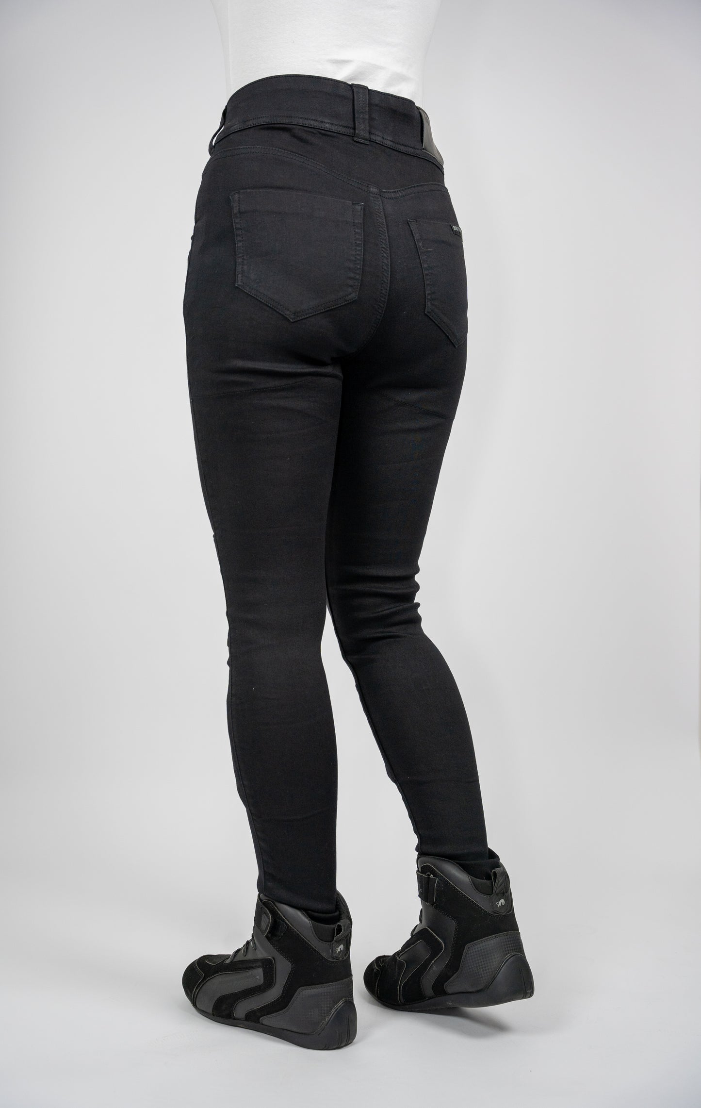 Ladies Fury Black Skinny Motorcycle Jeans