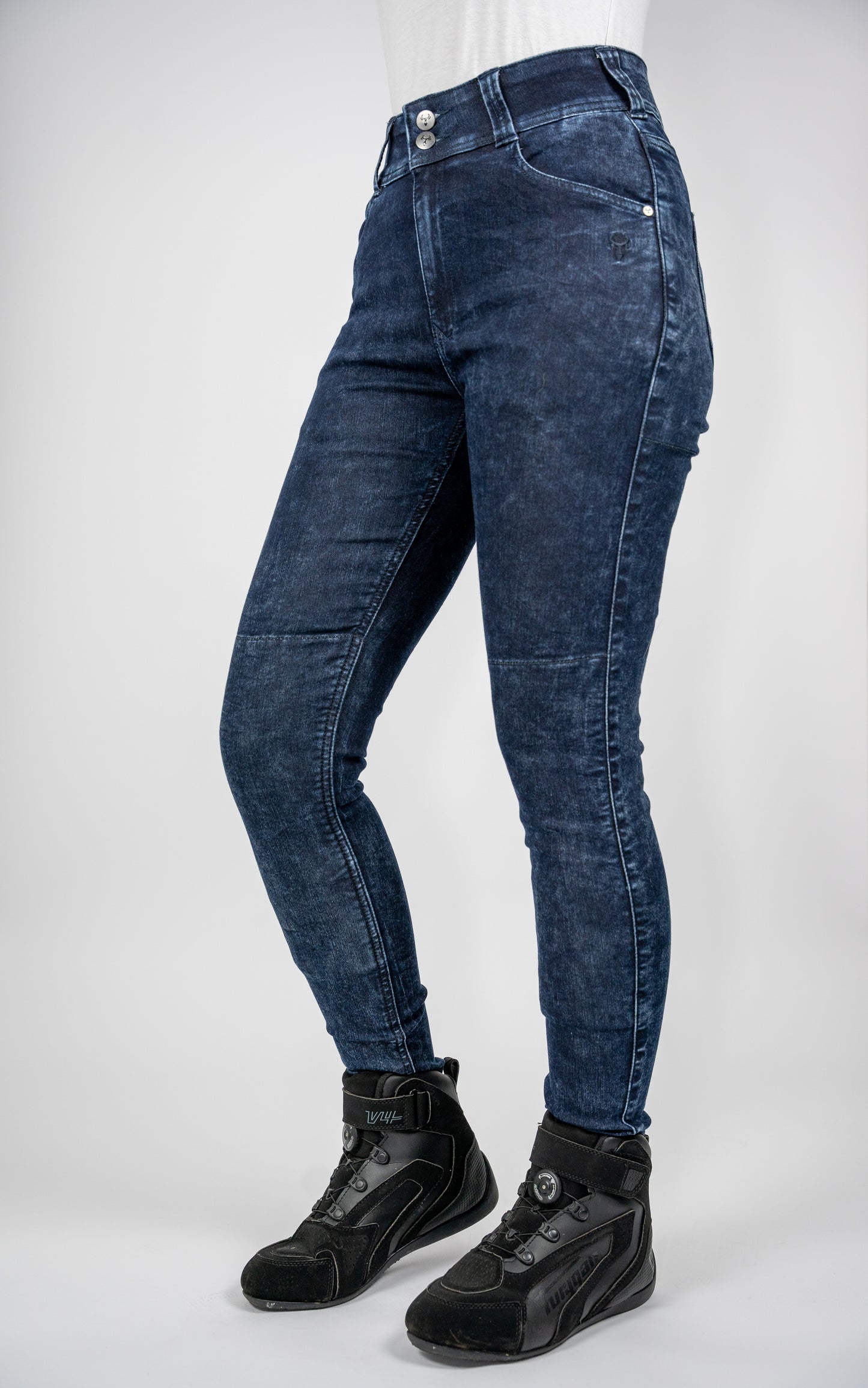 Ladies Fury Blue Skinny Motorcycle Jeans