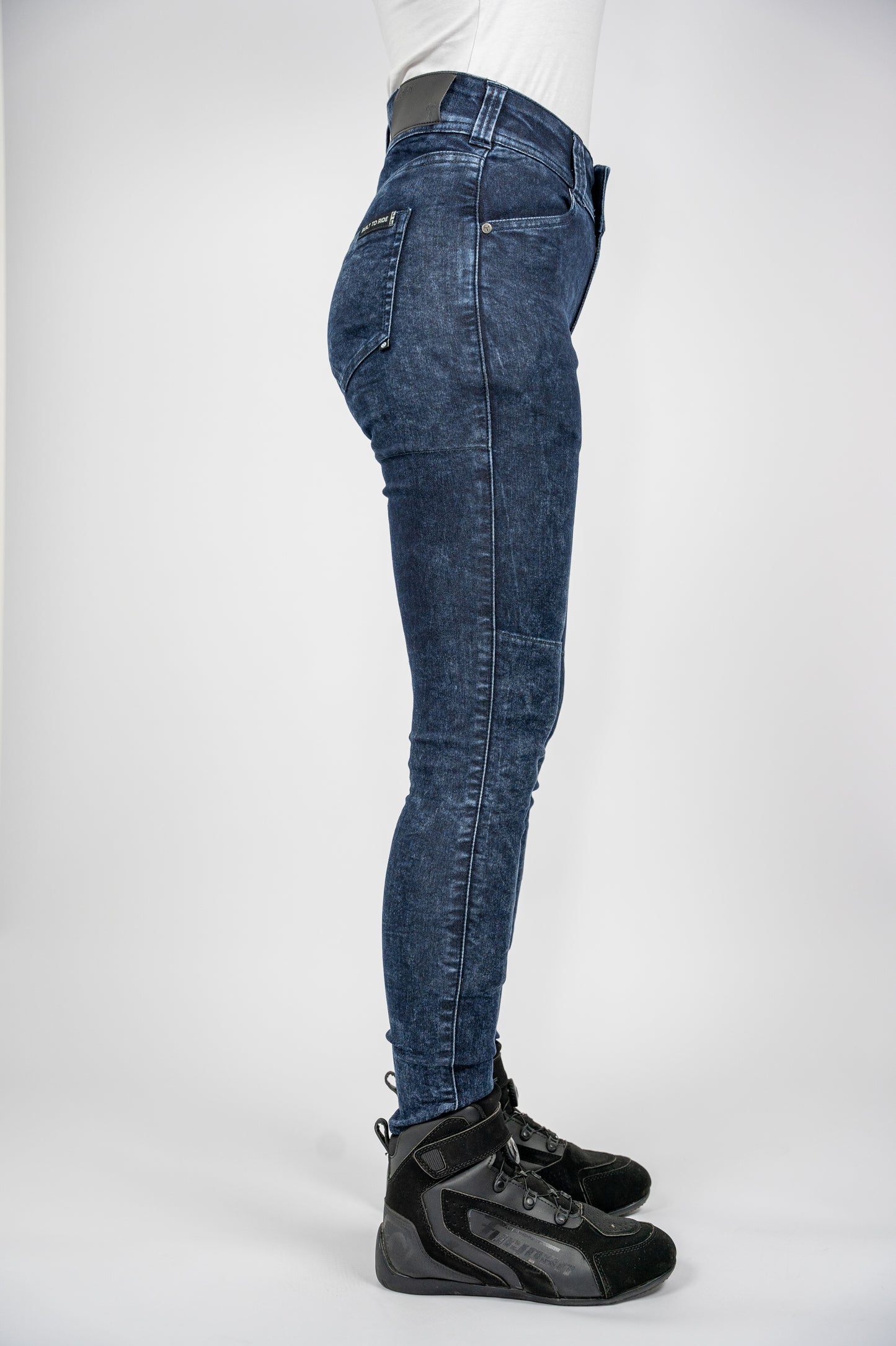 Ladies Fury Blue Skinny Motorcycle Jeans