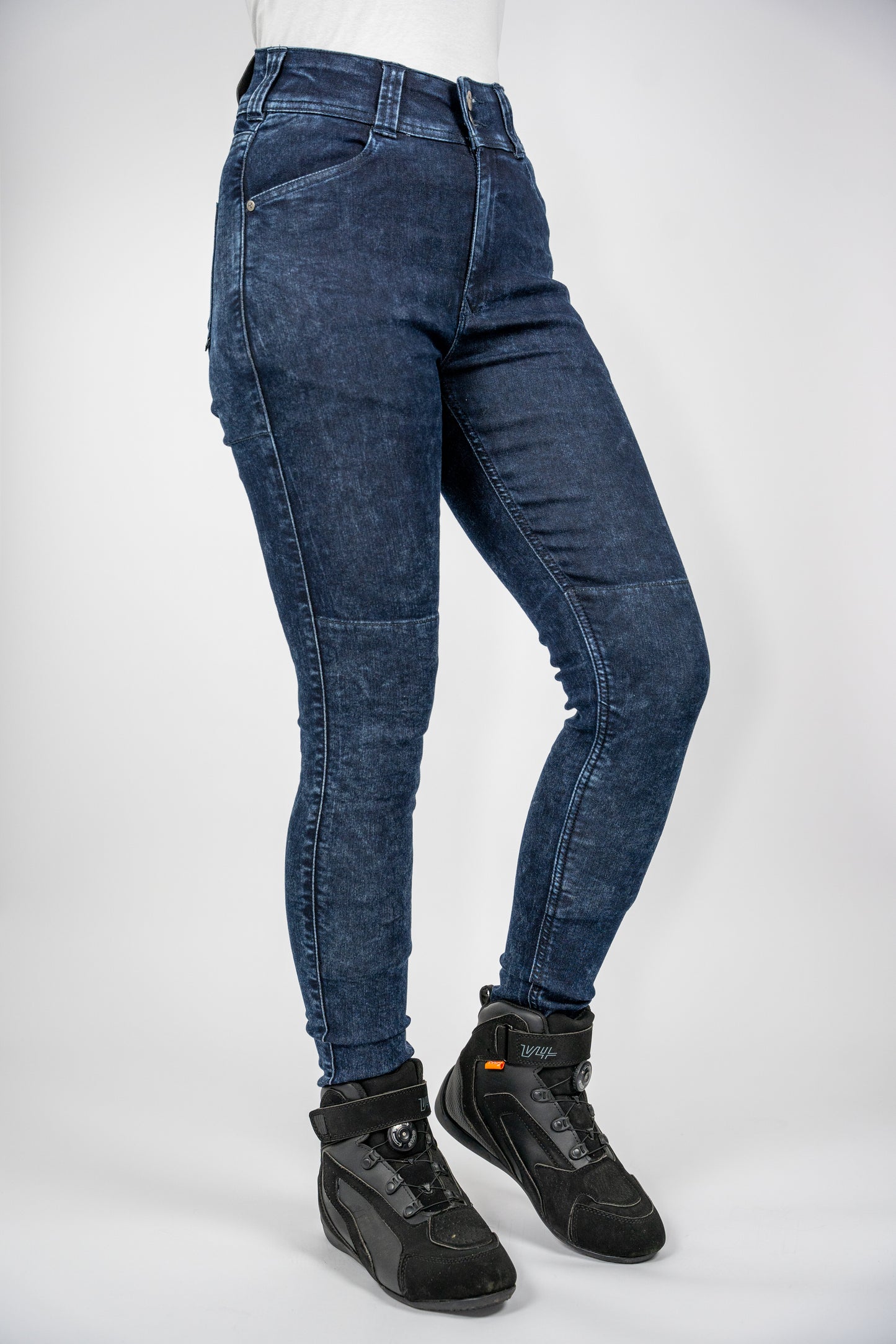 Ladies Fury Blue Skinny Motorcycle Jeans
