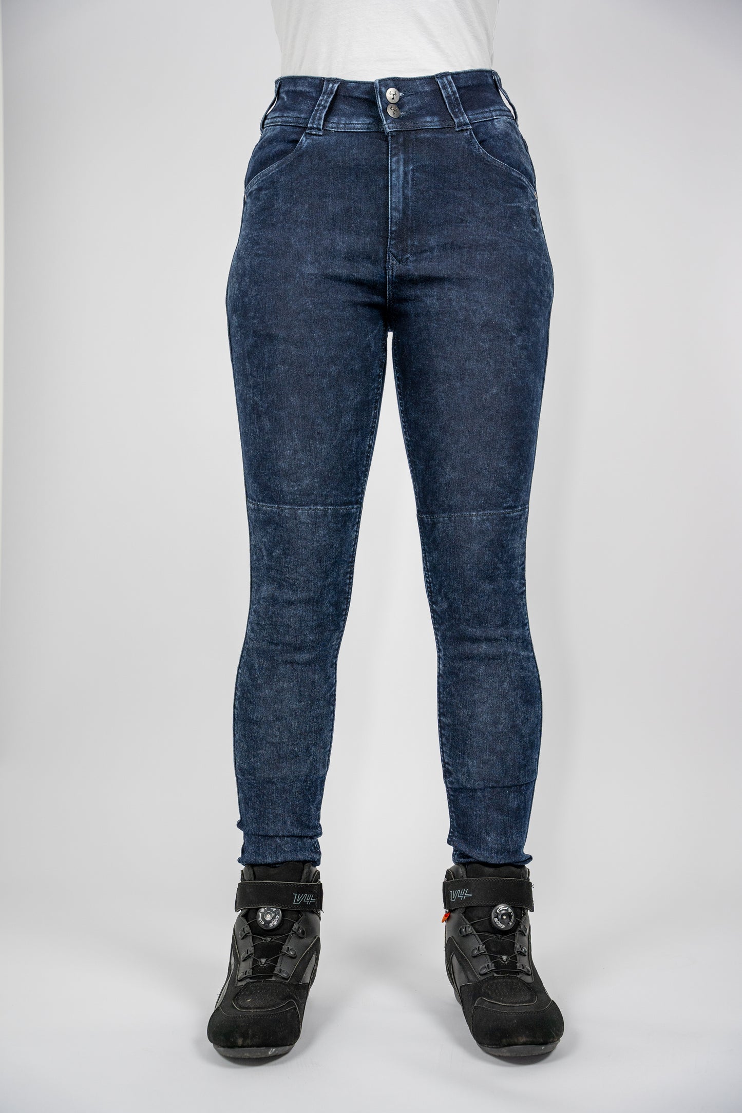 Ladies Fury Blue Skinny Motorcycle Jeans