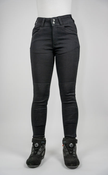 Ladies Fury Black Skinny Motorcycle Jeans