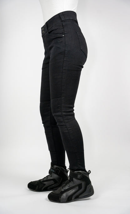 Ladies Fury Black Skinny Motorcycle Jeans