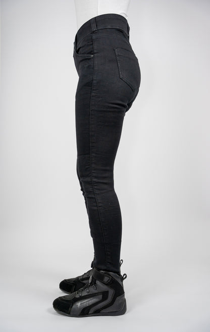 Ladies Fury Black Skinny Motorcycle Jeans