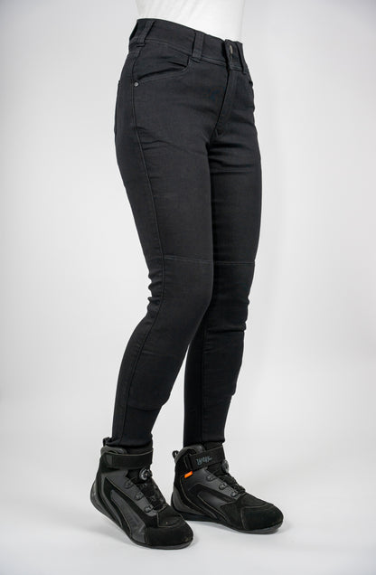 Ladies Fury Black Skinny Motorcycle Jeans