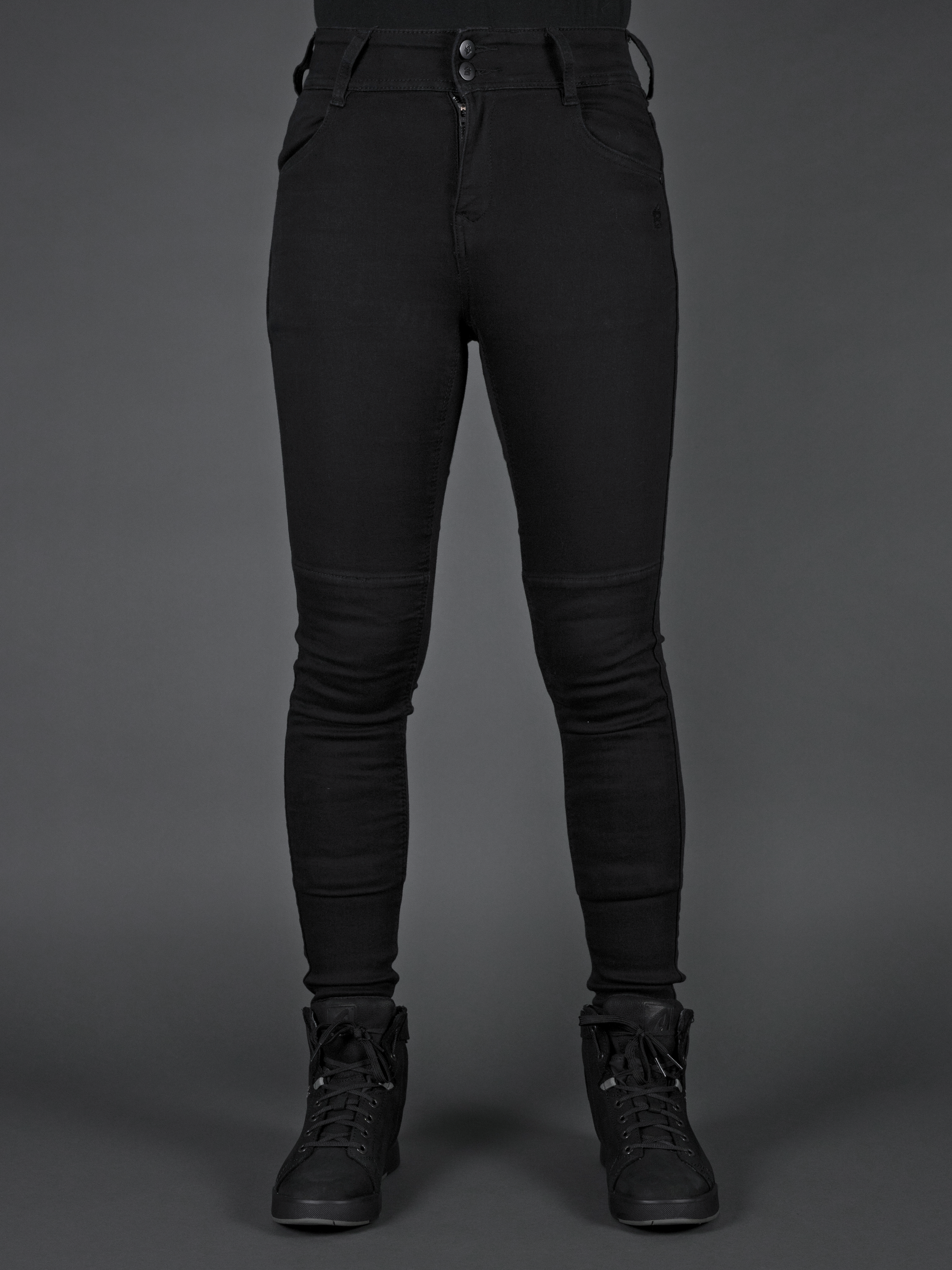Ladies Fury Black Skinny Motorcycle Jeans
