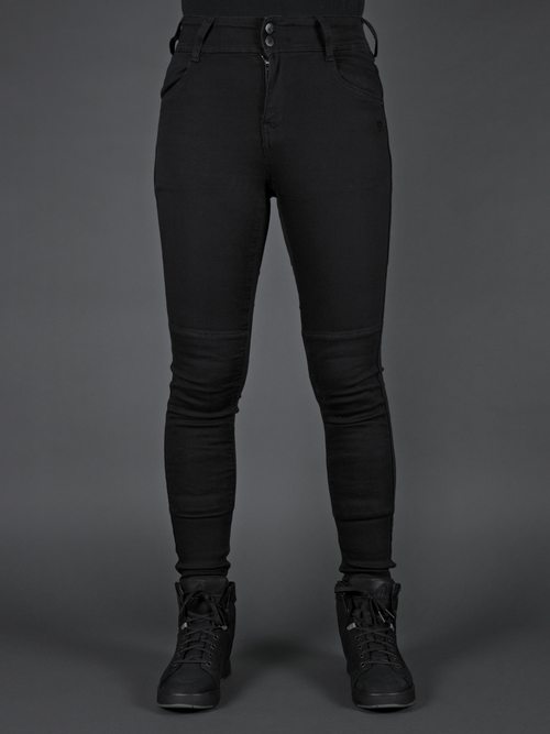 Ladies Fury Black Skinny Motorcycle Jeans