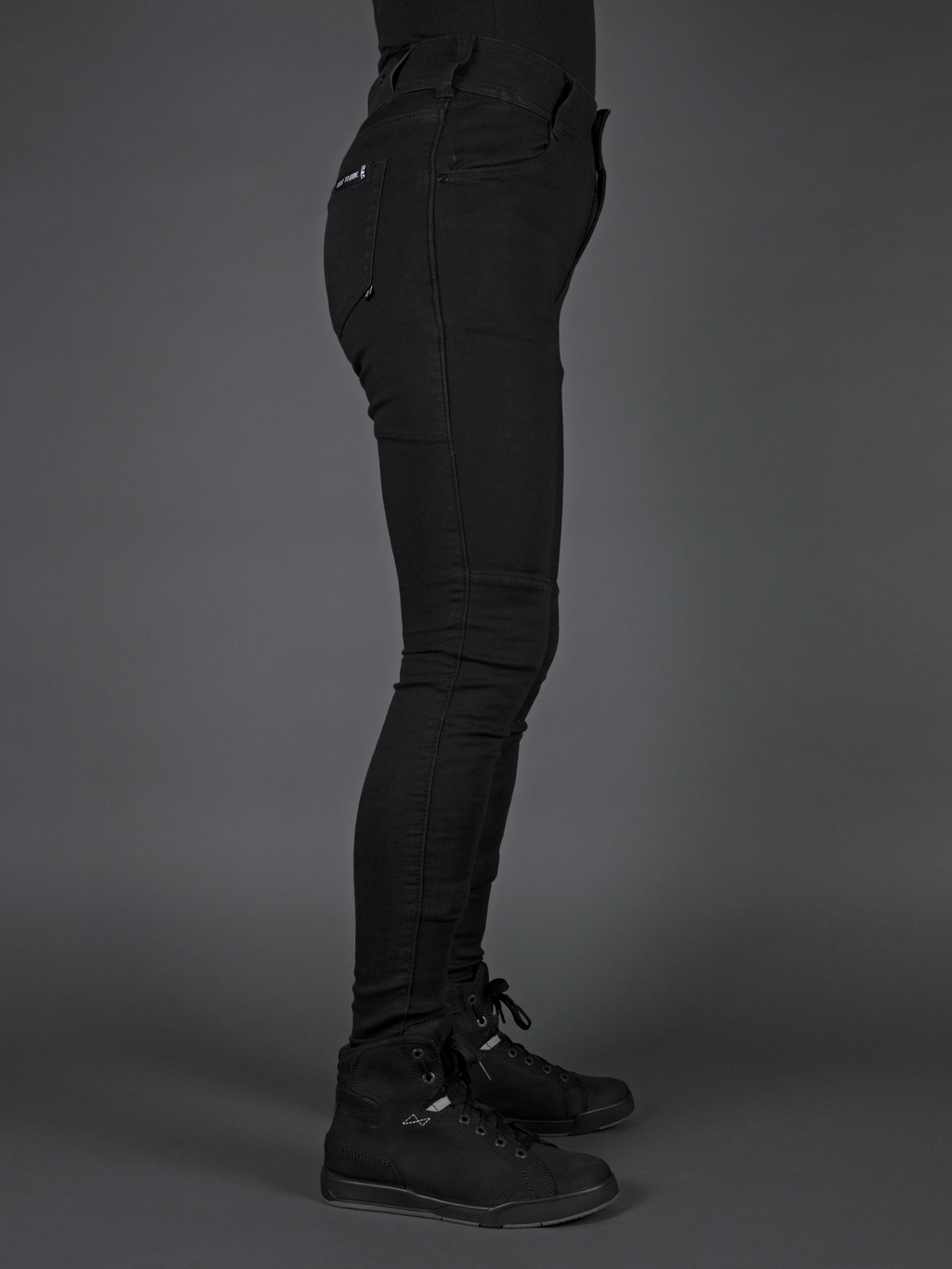 Ladies Fury Black Skinny Motorcycle Jeans