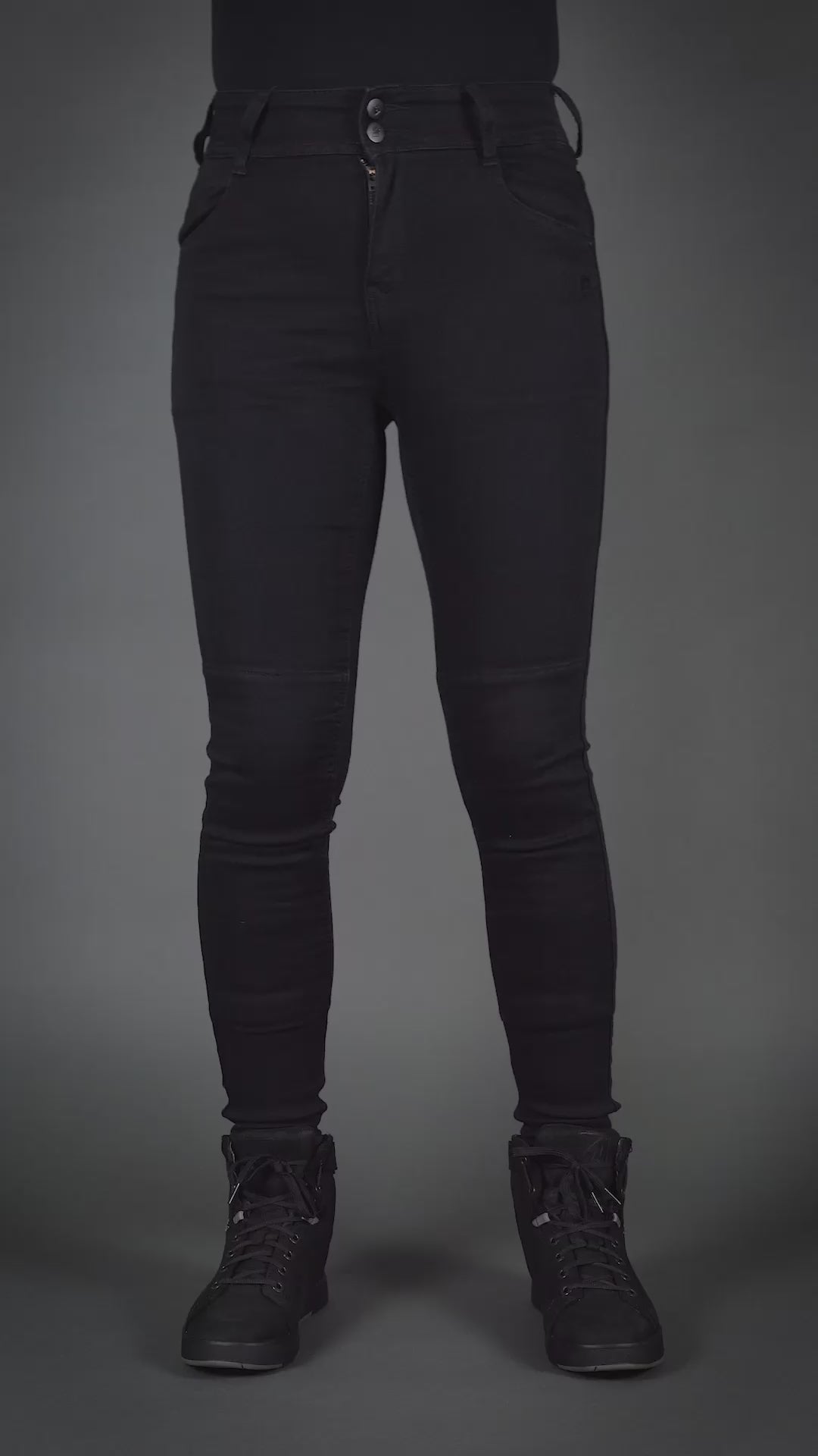 Ladies Fury Black Skinny Motorcycle Jeans